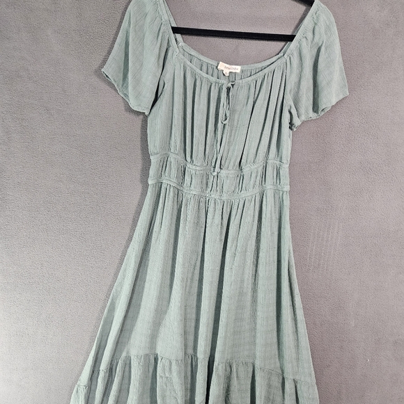 Rewind Dresses & Skirts - Rewind Fairy Milk Maid Midi Teir Flowy Dress Sage Green Cottagecore Size Large